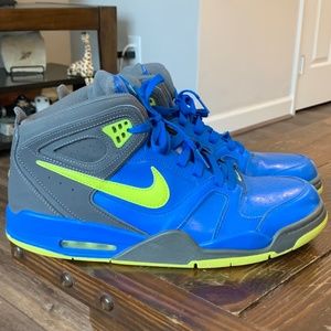 Nike Air Flight Falcon basketball shoes mens size 13 blue neon soar 397204-400